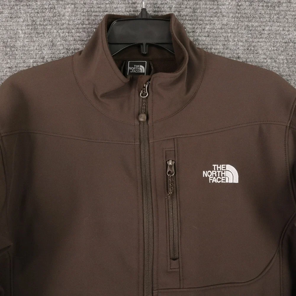 The North Face Apex Softshell Jacket Mens M Brown Full Zip Windproof Outdoor